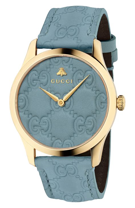 gucci watch women's leather band